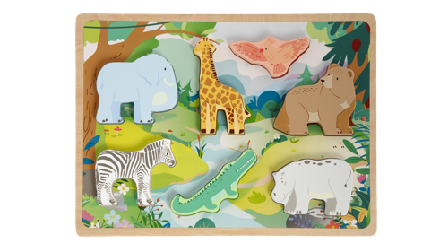 Moxy - 3D Wooden Puzzle, 7 pcs - Jungle, bild 3