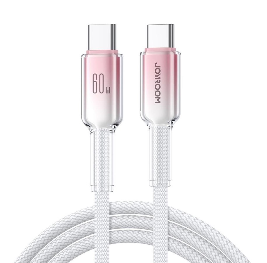 Joyroom Crystal-Clear 60W USB-C-Kabel 1,2m - Vit, bild 2
