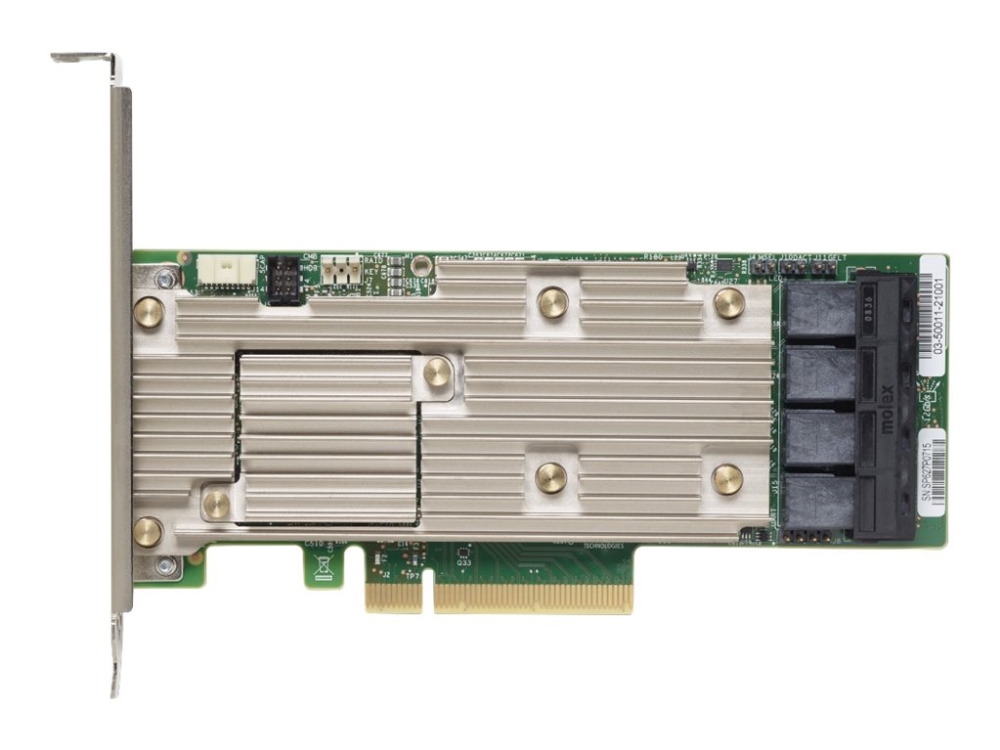 Lenovo ThinkSystem 930-16i - Kontrollerkort (RAID) - 16 Kanal - SATA / SAS 12Gb/s - låg profil - RAID 0, 1, 5, 6, 10, 50, JBOD, 60 - PCIe 3.0 x8 - för ThinkSystem SR250 SR630 V2 SR645 SR650 V2 SR665 SR850 V2 SR860 V2 ST250 ST650 V2