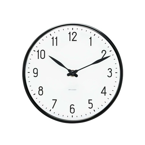 Arne Jacobsen – Station Väggklocka – 29 cm – Svart
