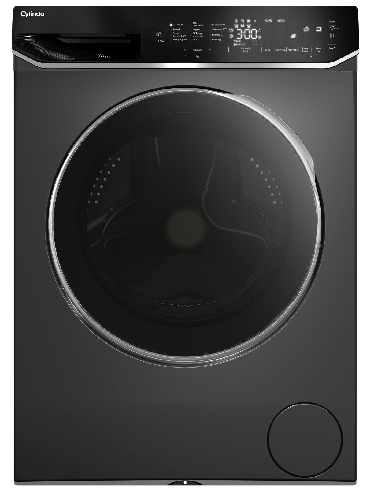 Cylinda FT918G3104BiA 10,5kg, 1400 rpm, 68 litre drum, steam, Black Inox