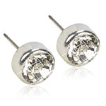 Blomdahl Silver Titanium Crystal Bezel 6 mm