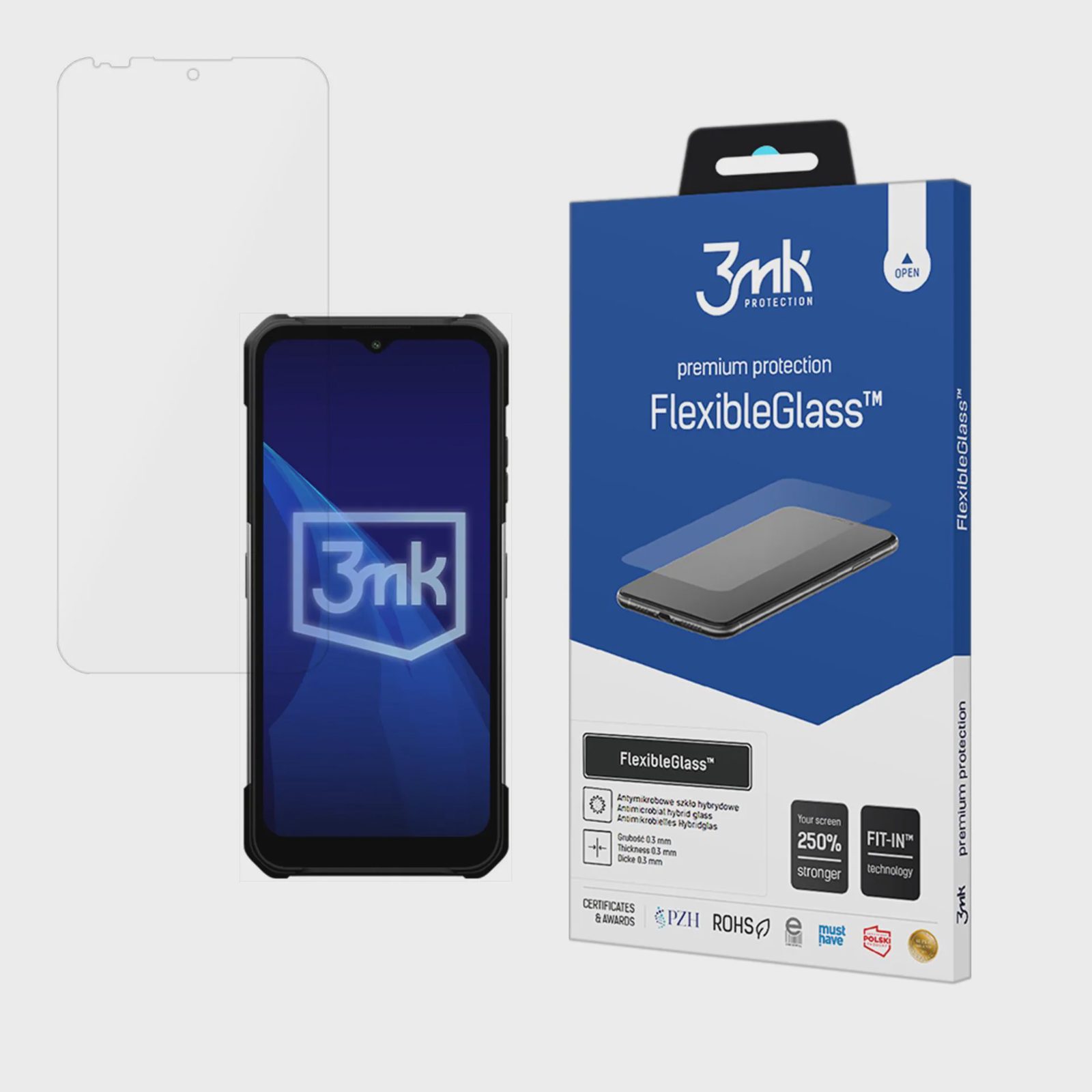 Hybridglas 3mk FlexibleGlass™ på MyPhone Hammer Construction 2 5G