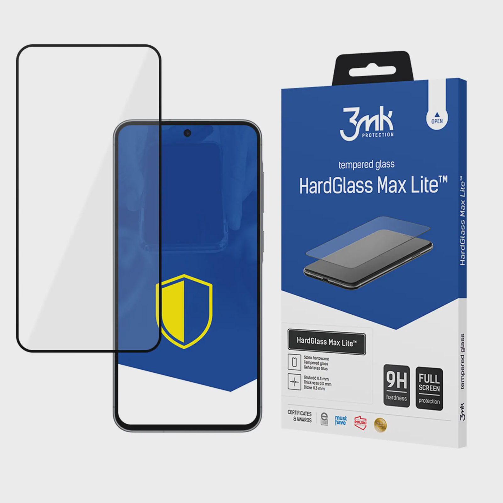 Härdat glas 3mk HardGlass Max Lite Black till Samsung Galaxy A36 5G