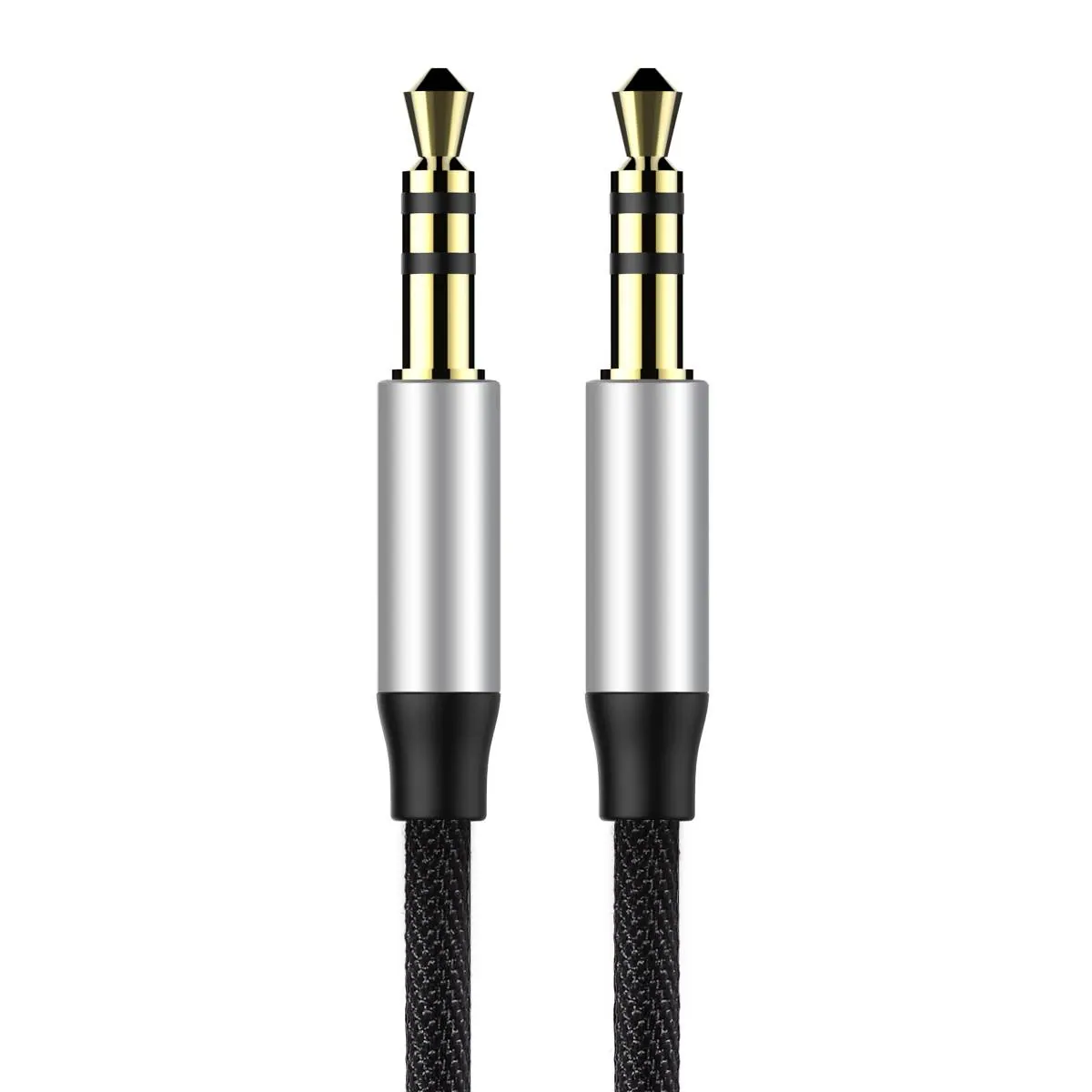 Baseus Yiven M30 stereo AUX 3,5 mm ljudkabel hane mini jack 1m silver-svart (CAM30-BS1), bild 3