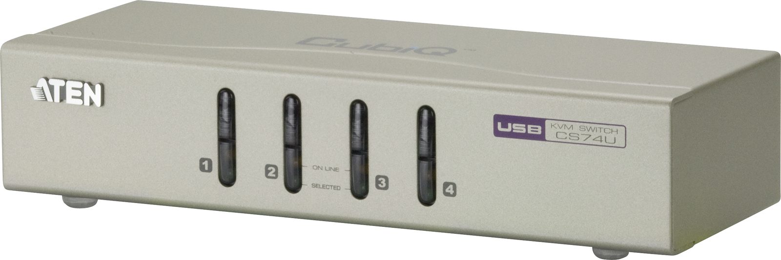 Systemswitch Aten CS74U-AT, 4-vägs KVM, VGA, USB, 4x1,8 meter kablar medföljer, bild 2
