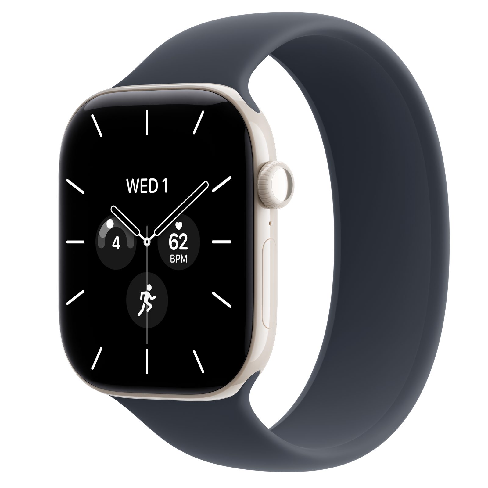 Apple Watch Series 12 (GPS + Cellular) • Keramikboett pärlvit, 46 mm • Sololoop marinblå