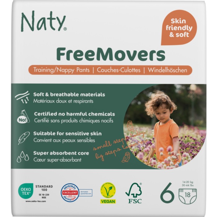 Naty FreeMovers byxblöjor stl 6, 18 st