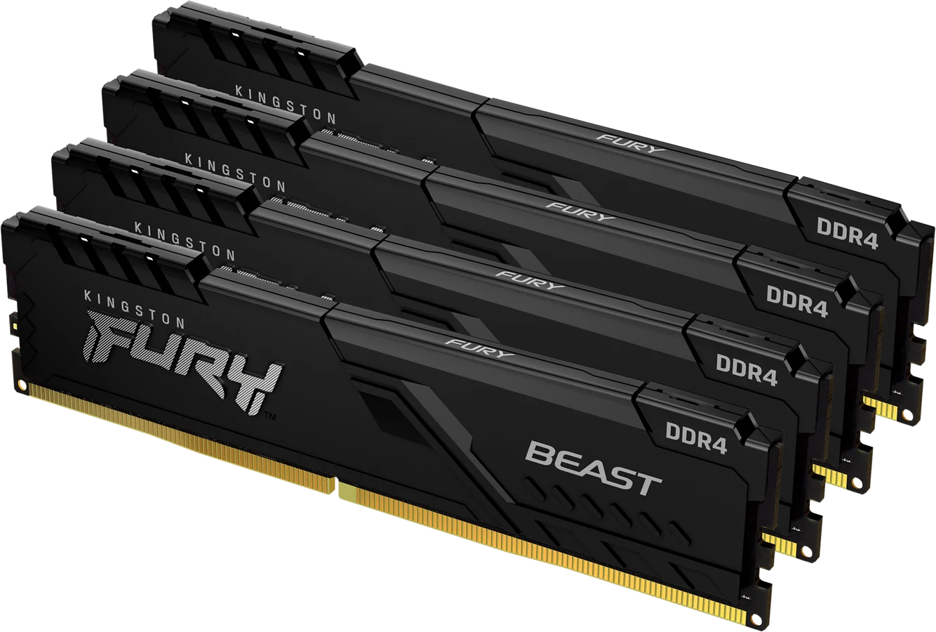 128 GB (4x32GB) DDR4-3200 Kingston FURY Beast CL16 - Svart, bild 3
