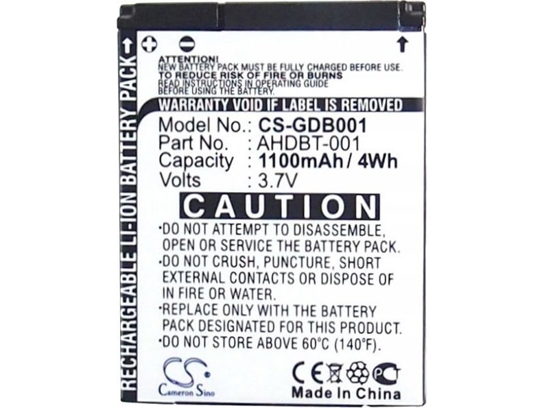 Cameron Sino batteri AHDBT-001 / ABPAK-001 / AHDBT-002 till GoPro Hero 2 / Hero / HD Hero / CS-GDB001
