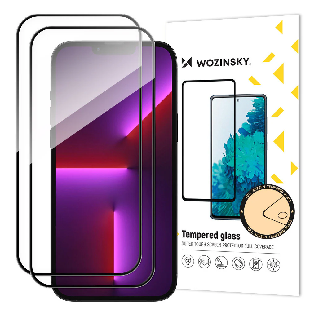 2st härdat glas för helskärm med ram Case Friendly Wozinsky Full Glue iPhone 15 Plus - Svart