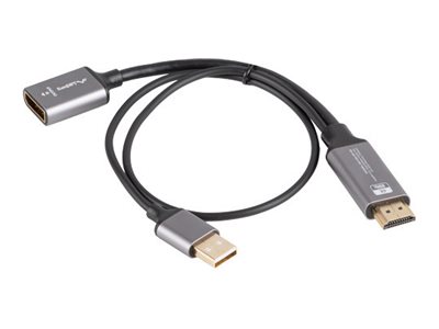 Lanberg HDMI till DisplayPort Adapter 4K Svart - 0.2m