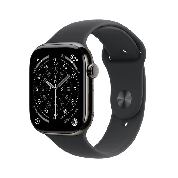 Apple Watch Series 11 GPS + Cell 46 mm skiffer titan, svart sportband - S/M, bild 4