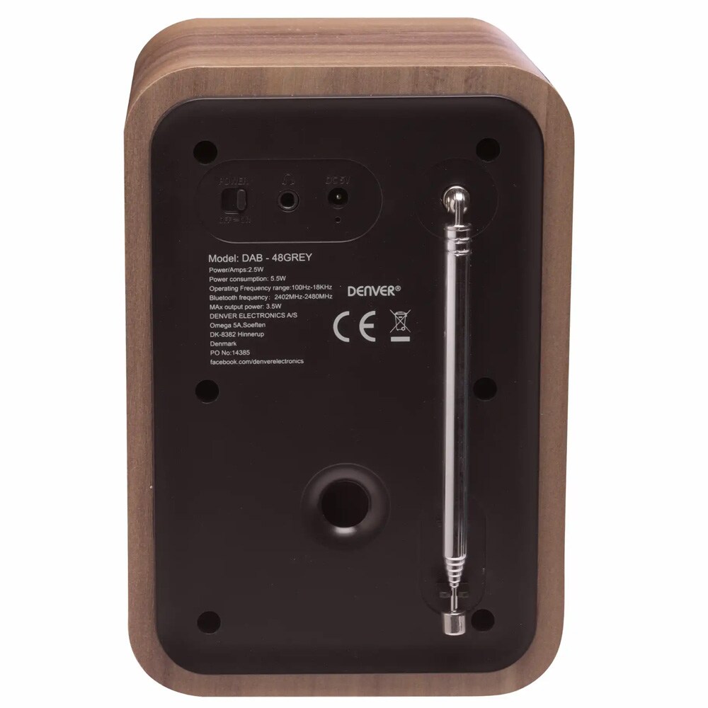 DENVER DAB-48 - DAB-radio - 2.5 Watt (Total) - grå, bild 5