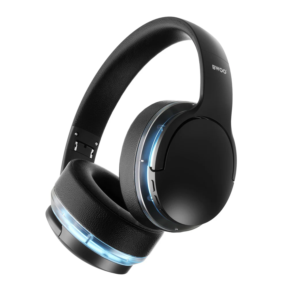 BWOO BW587 Trådlösa On-Ear Hörlurar med ANC - Svart, bild 2