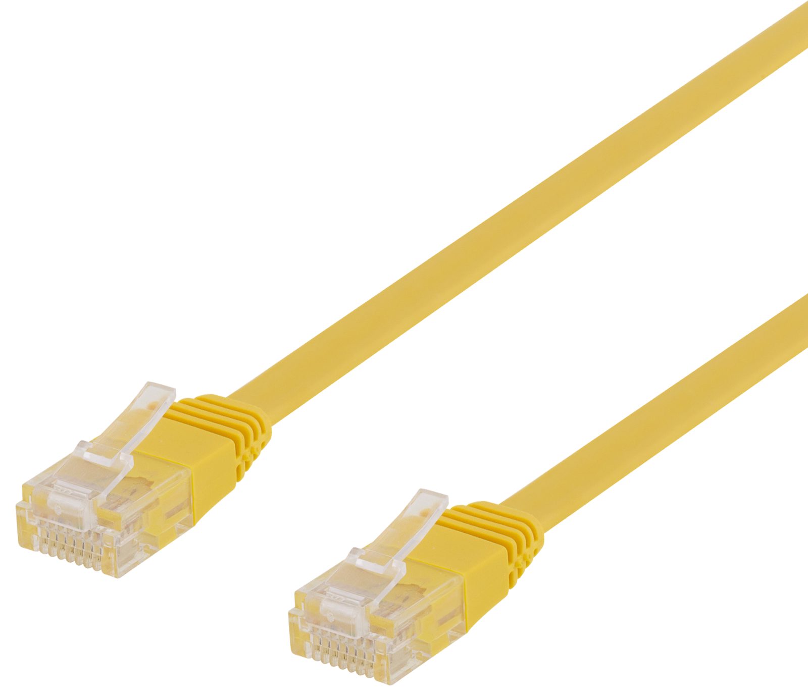 Nätverkskabel oskärmad Cat.6, RJ45, flat, 10 meter - Gul, bild 3