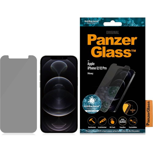 PanzerGlass™ | Privacy Edition - Skärmskydd för mobiltelefon - Standard passform - Kristallklart | Apple iPhone 12/12 Pro