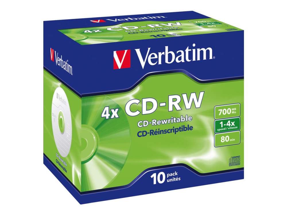 Verbatim CD-Rw 700MB 8X12 H S 10pk