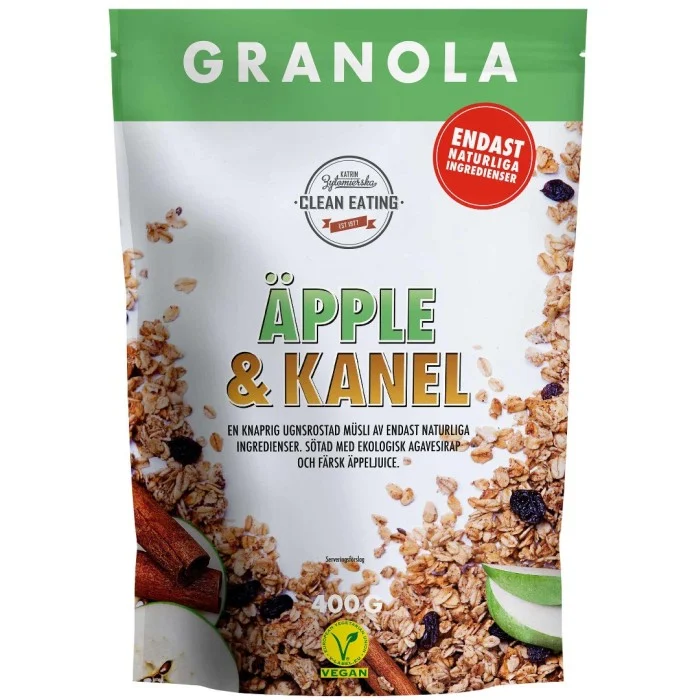 Clean Eating Granola Äpple & Kanel 400 g