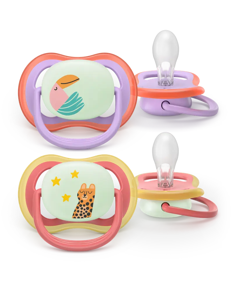 Philips Avent - Ultra air soother, Nighttime, 18m+, purple/pink