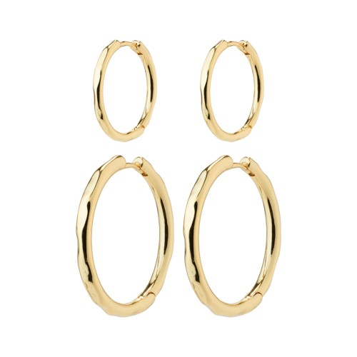 PILGRIM - EVE Hoop Earrings 2-in-1 Set - Gold-Plated - 20 mm / 30 mm