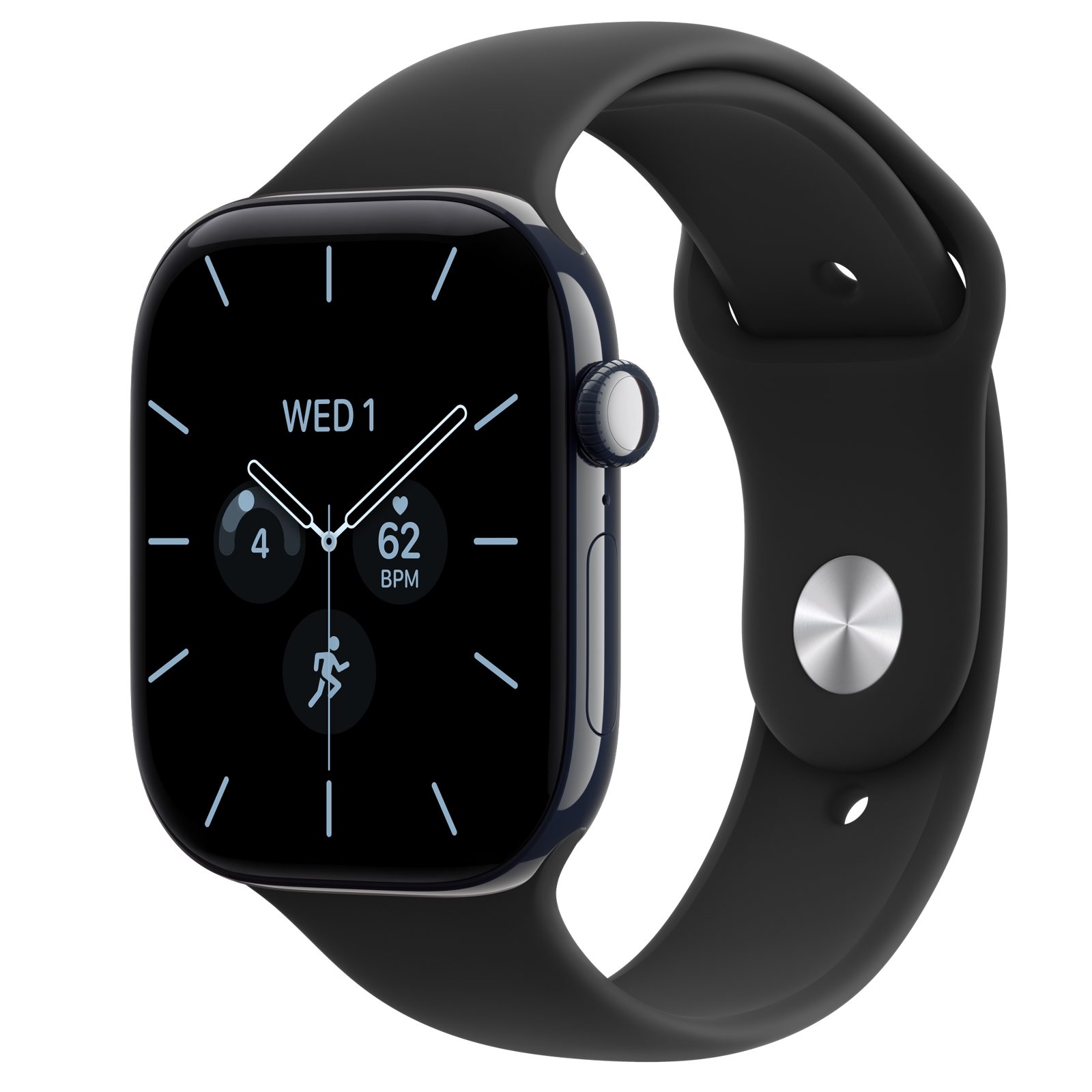 Apple Watch Series 12 (GPS + Cellular) • Keramikboett nattblå, 46 mm • Sportband svart
