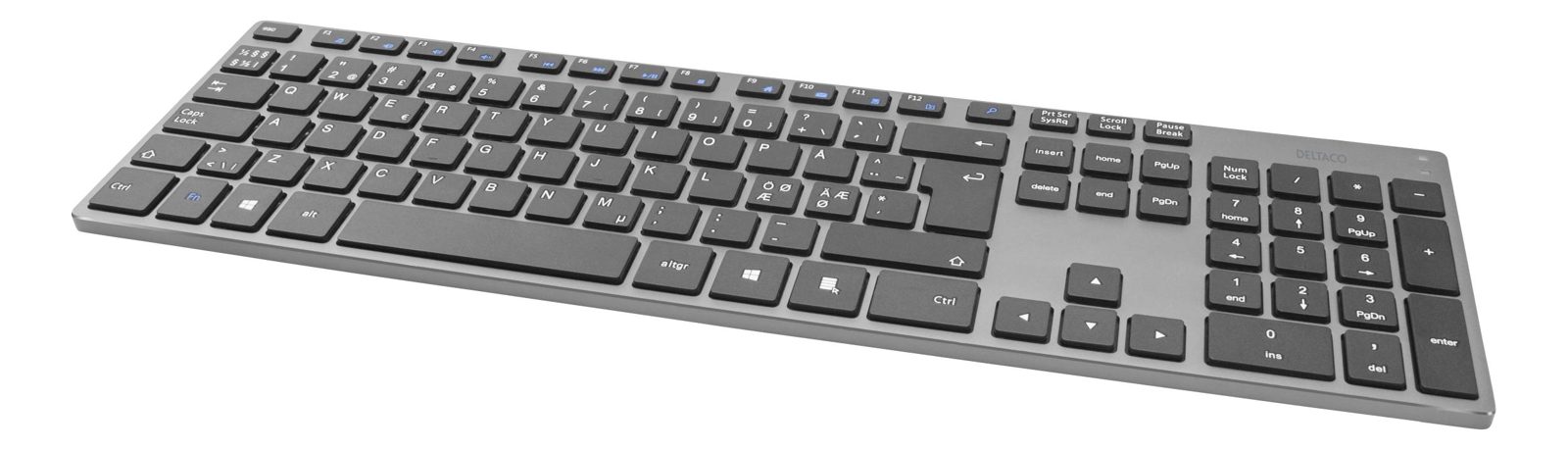Deltaco Wireless slim office keyboard - Aluminium - Nordic, bild 3