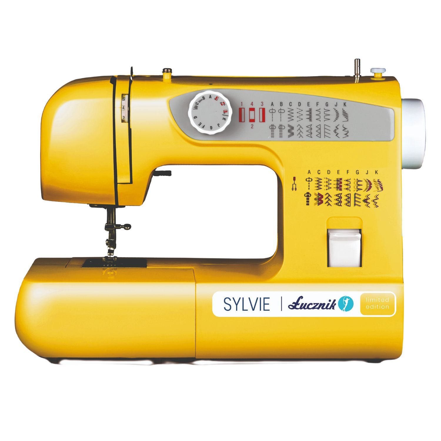 Lucznik SYLVIE, Guld, Halvautomatisk symaskin, Overlock, Sy, 4 Steg, 0 - 4 mm, Rotations-