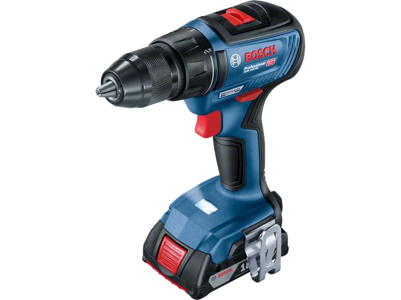 Bosch batteridriven borr-/skruvdragare GSR 18 V-50 2x2.0Ah 50/28 Nm, utan slag