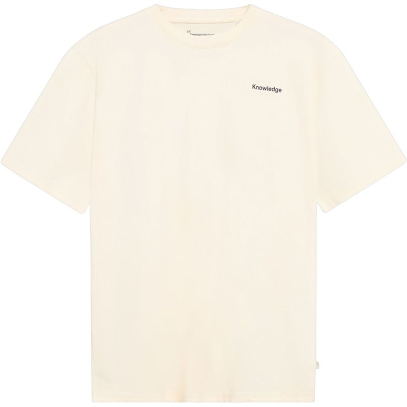 KnowledgeCotton Apparel Back Print T-shirt Egret - S
