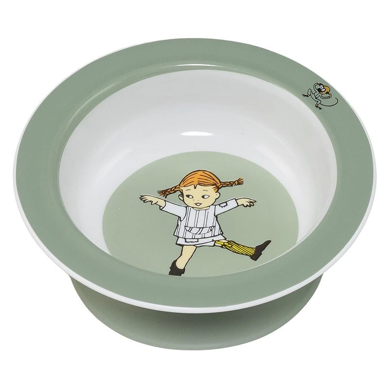 Rätt Start skål med sugkopp, Pippi cirkus grön