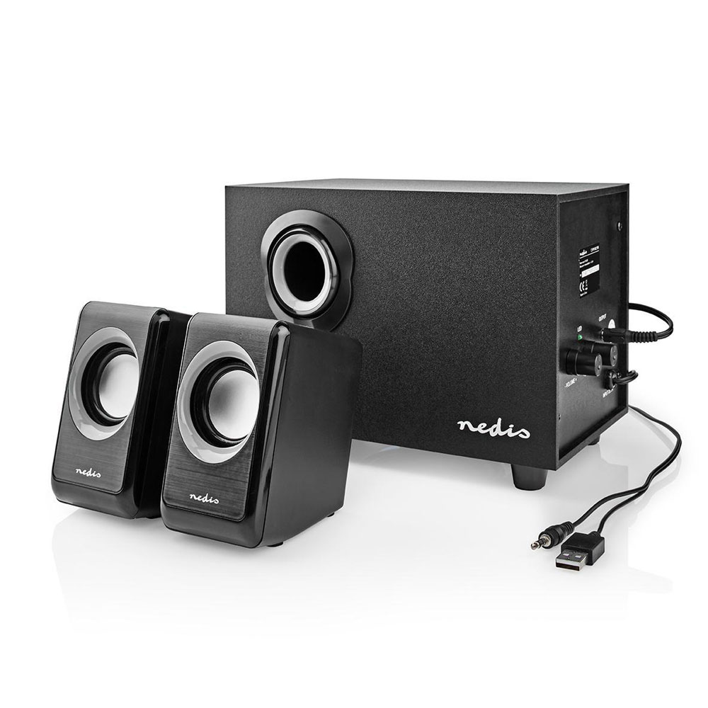 Nedis - Högtalarsystem - för persondator - 2.1-kanals - 16 Watt (Total) - svart, bild 4
