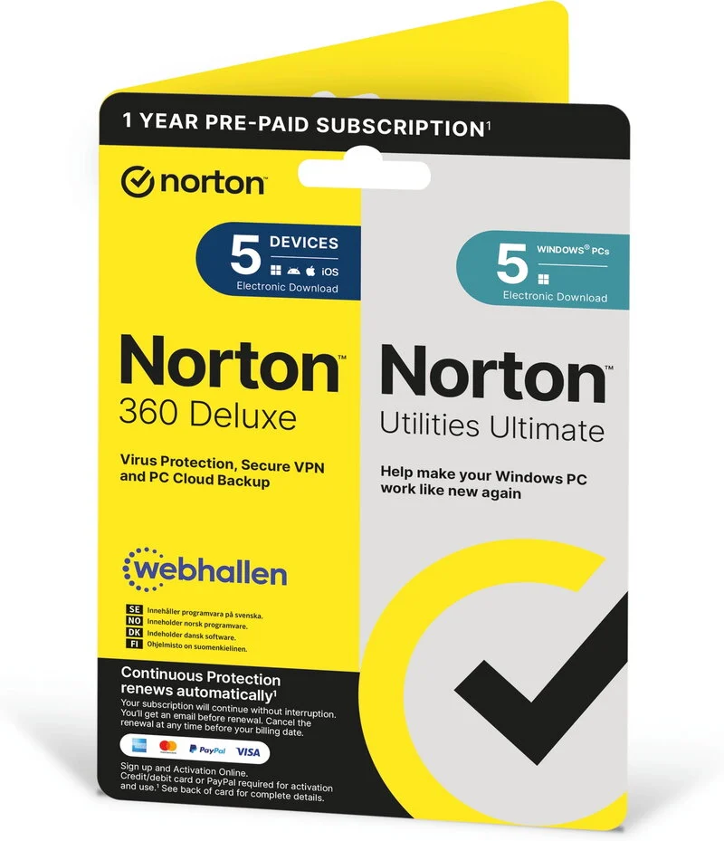 Norton 360 Deluxe + Norton Utilities Ultimate (1-year Subscription)