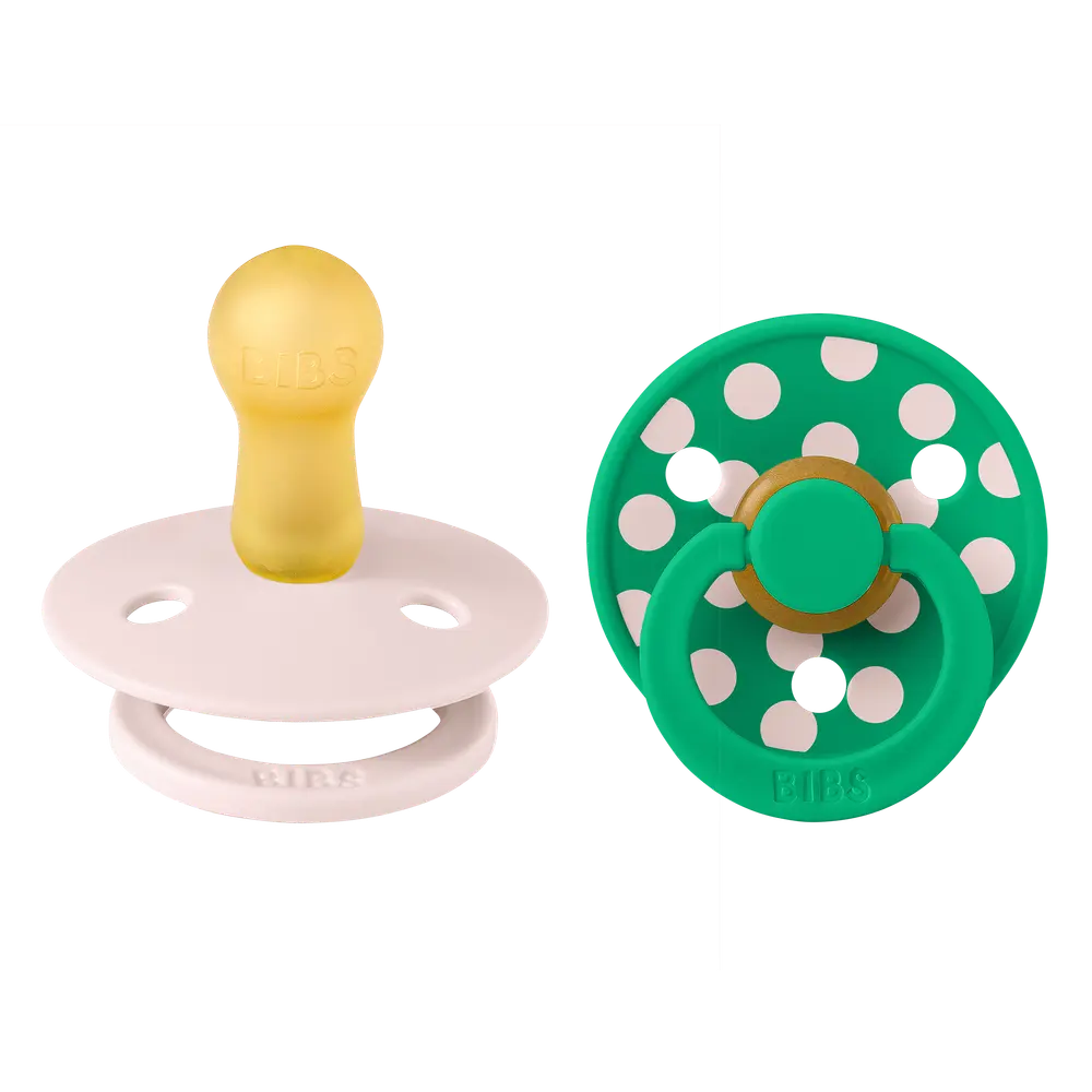 BIBS - Pacifier Studio Colour - Polka Latex - Size 2 - Petal/Cactus