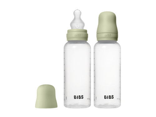 BIBS Baby Bottle Round Silicone 2-pack 270 ml Medium Flow, Sage, bild 3