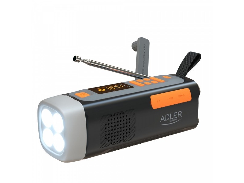 Adler AD 1920 bärbar radio-ficklampa med dynamo-funktion AD 1920 (5905575910714)