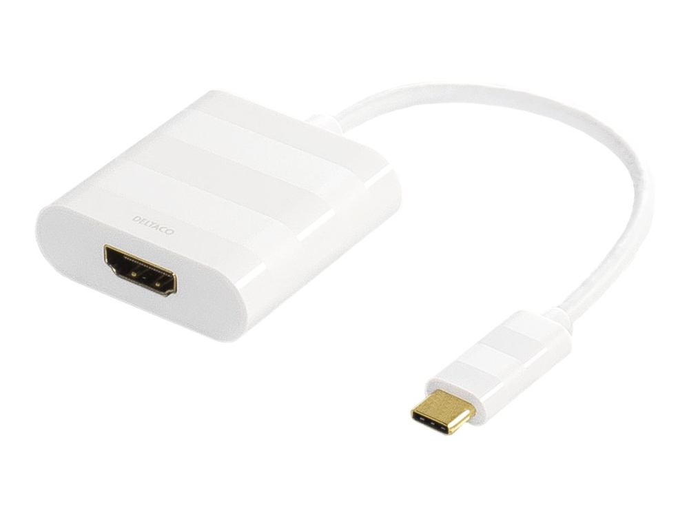 DELTACO USB 3.1 Adapter C ha till HDMI ho Vit