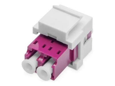 DIGITUS - Kopplingsdon för nätverk - LC/UPC-multiläge (hane) till LC/UPC-multiläge (hane) - fiberoptisk - duplex - OM4 - trapetsjack - violett