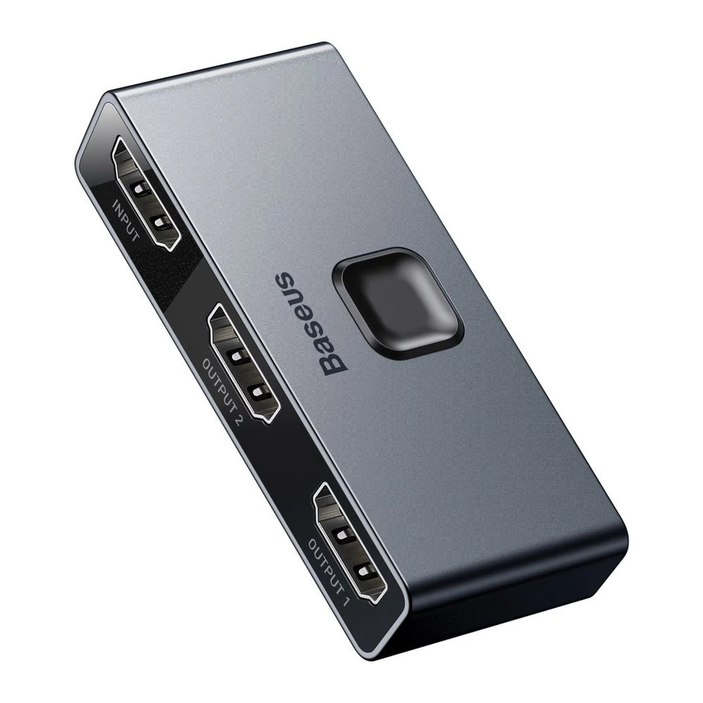 Baseus dubbelriktad switch splitter switcher HDMI - 2x HDMI 4K / 30 Hz grå (CAHUB-BC0G), bild 3
