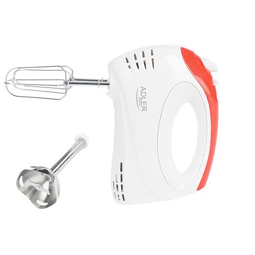 Adler AD 4212, Handmixer, Röd, Vit, Vispning, Blanda, 300 W, Plast, Rostfritt stål