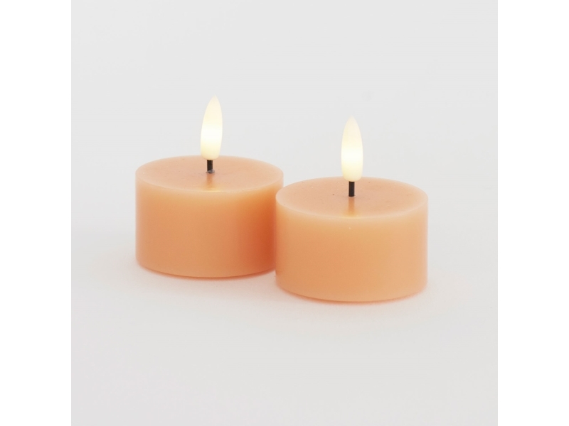 Sirius Sille värmeljus 2-pack, Ø6 x H3,4 cm, peach