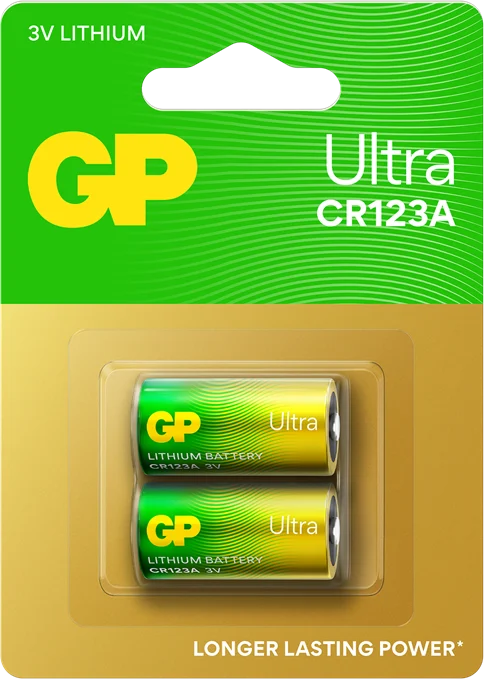 GP Ultra Lithium Battery CR123A, 3V (2-pack)