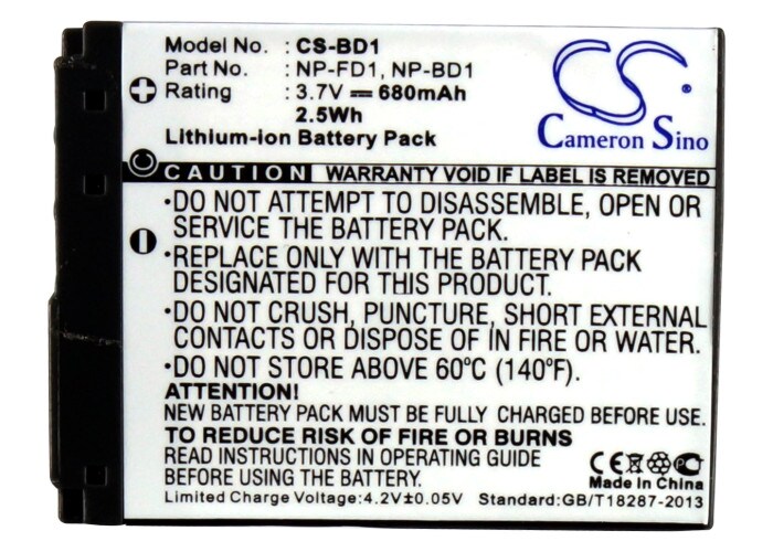 Cameron Sino-batteri NP-BD1 / NP-FD1 till Sony / CS-BD1, bild 5