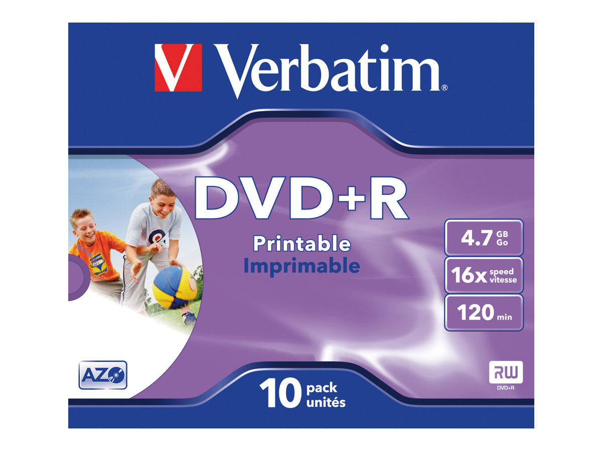 Verbatim DVD+R 4,7Gb Print 10pk