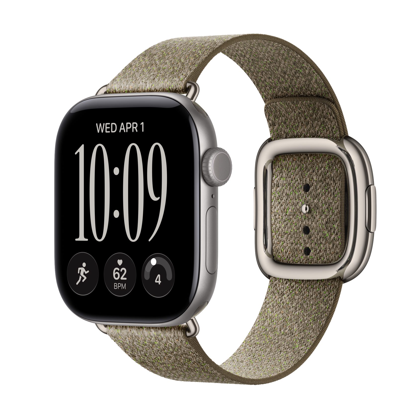 Apple Watch Series 12 (GPS + Cellular) • Aluminiumboett rymdgrå, 42 mm • Modernt spänne salvia