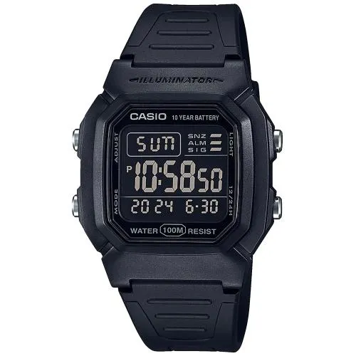 Casio W-800H-1BVES, Vattentät, Kvarts