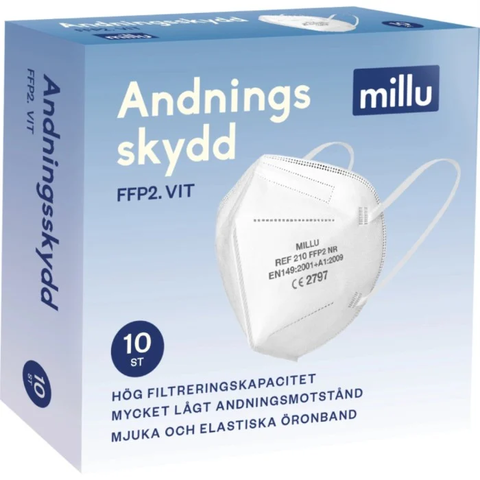 Millu Andningsskydd FFP2 Vit, 10 st