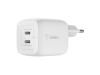 Belkin - 45W GaN Dual PD/PPS mini snabbladdare för laptop, mobil, surfplatta - Vit