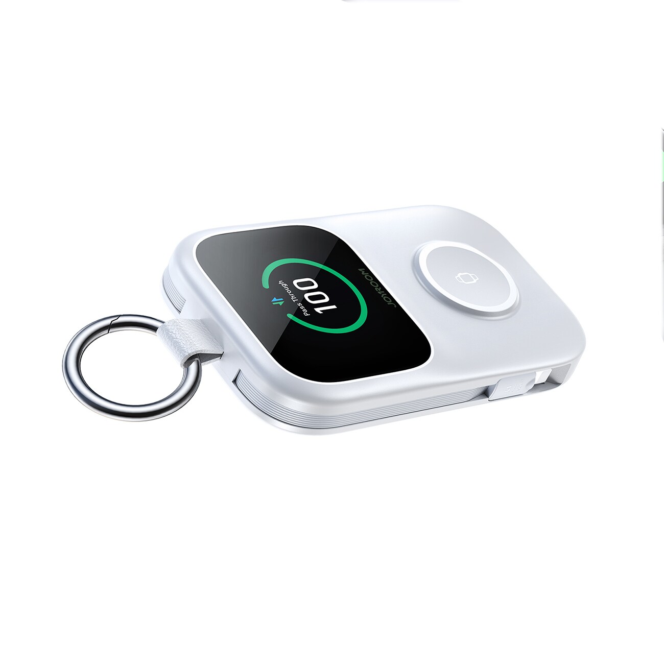 Joyroom JR-W19 5000mAh Powerbank med 5W trådlös klockladdning - Vit, bild 2