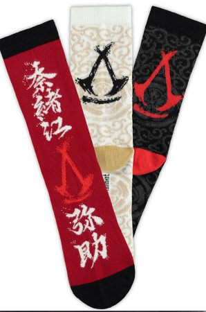 Assassins Creed Shadows Crew Strumpor 3-Pack (Storlek 39-42)